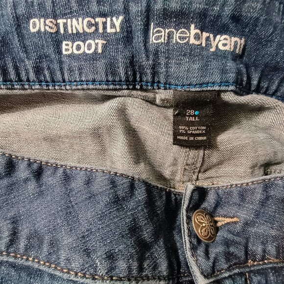 GUC: Lane Bryant size 28T Blue Denim Wash Jeans Flattering Stretch Classic - Picture 3 of 4